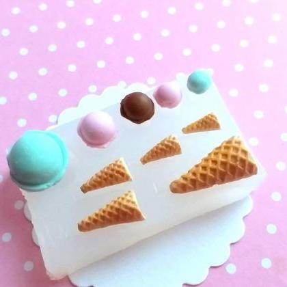 Ice Cream Cones And Scoops Mold, Ice Cream Polymer..