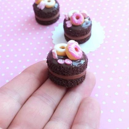Dollhouse Miniature Chocolate Cake, Fake Food,..