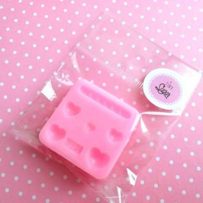 Hearts And Bread Silicone Mold, Cookie Polymer..