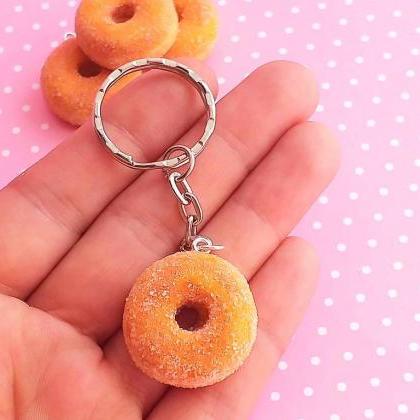 Sugared Donut Keychain - Miniature Food - Food..