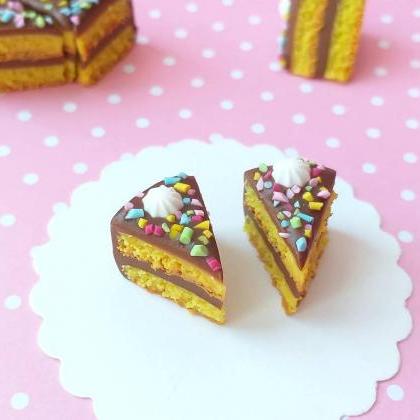 2 Pcs Dollhouse Miniature Vanilla Cake Slices,..