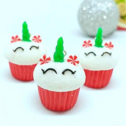 Christmas Cupcake Charm - Miniature Food - Kawaii..