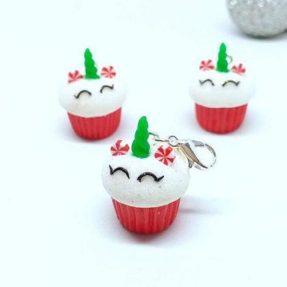 Christmas Cupcake Charm - Miniature Food - Kawaii..
