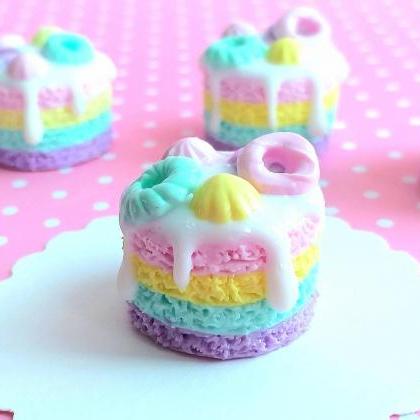 Dollhouse Miniature Rainbow Cake, Fake Food,..