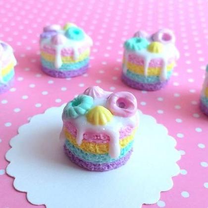 Dollhouse Miniature Rainbow Cake, Fake Food,..