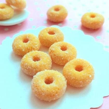 6 Pcs Dollhouse Miniature Sugared Donuts, Fake..
