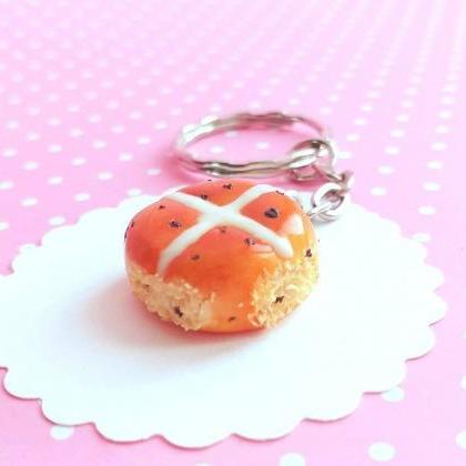 Cross Bun Keychain - Miniature Food - Food..