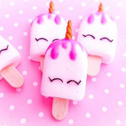 Unicorn Popsicle Charm - Miniature Food - Kawaii..