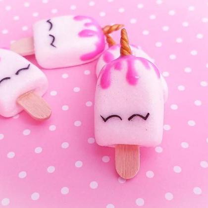 Unicorn Popsicle Charm - Miniature Food - Kawaii..