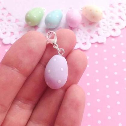 5 Pastel Miniature Eggs Charms - Kawaii Charms -..