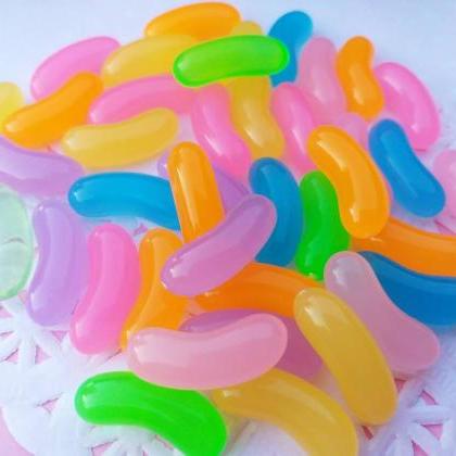 6 Jelly Beans Cabochons, Resin, Mixed Cabochons,..