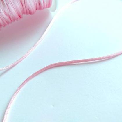 80m Pink Satin Cord, Nylon Cord For Making..