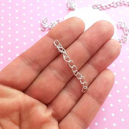 60 Chain Extension 50x3mm Silver Plated, Jewelry..