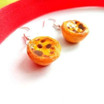 Portuguese Egg Tart Earrings - Miniature Food -..