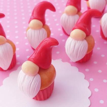 Christmas Gnome Cupcake Charm - Miniature Food -..
