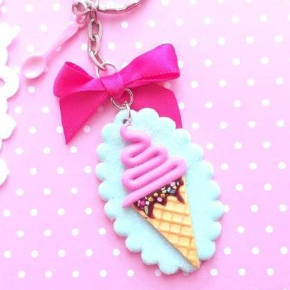 Ice Cream Keychain - Miniature Food - Food..