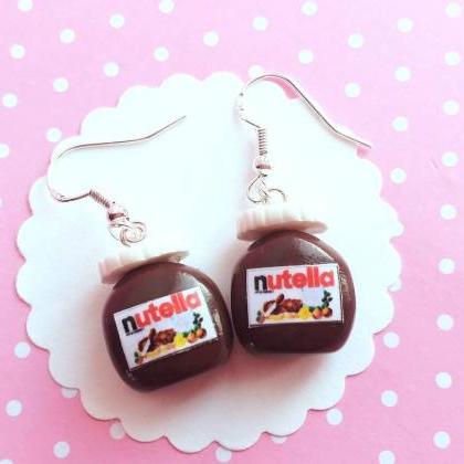 Nutella Earrings -food Jewelry - Miniature Food-..