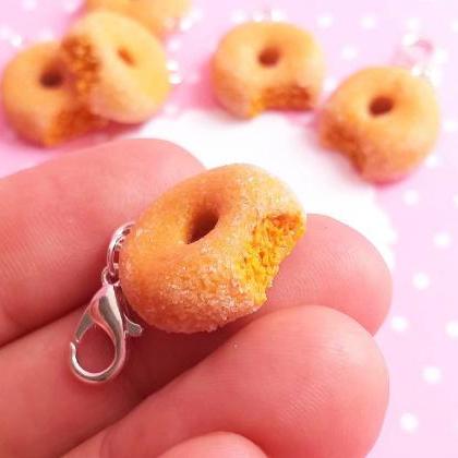 Pumpkin Donut Charm - Miniature Food - Kawaii..