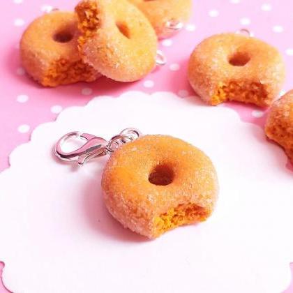 Pumpkin Donut Charm - Miniature Food - Kawaii..