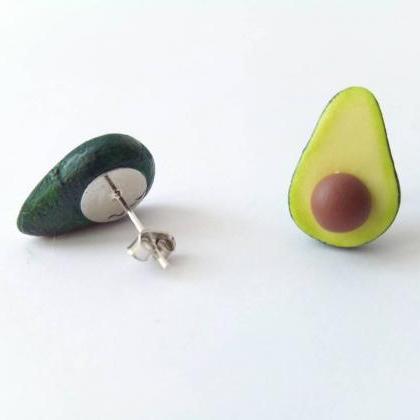 Avocado Earrings -food Jewelry - Miniature Food-..
