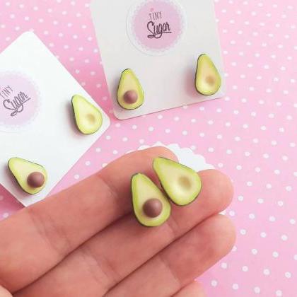 Avocado Earrings -food Jewelry - Miniature Food-..