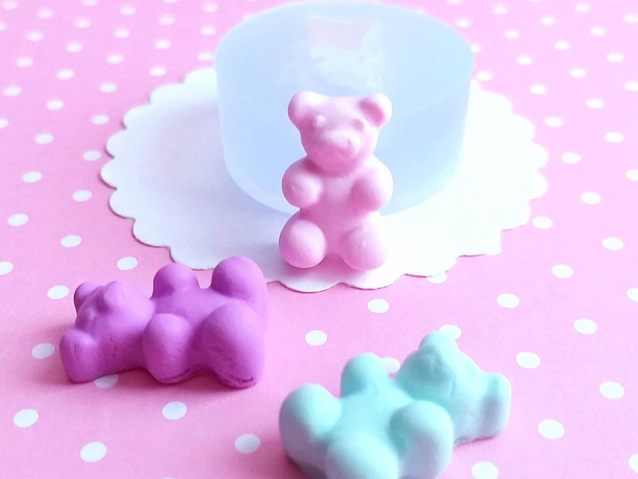 Gummy Bear Mold, Gummy Bear Polymer Clay Mold, Flexible Push Mold, Dollhouse Miniature Mold, Kawaii Decoden, Resin Mold, #17