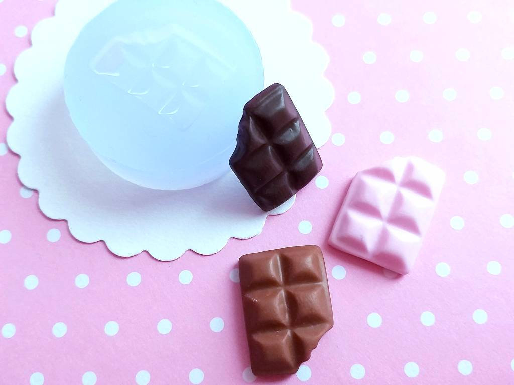 Mini Chocolate Bar Mold, Chocolate Polymer Clay Mold, Flexible Push Mold, Dollhouse Miniature Mold, Kawaii Decoden, Resin Mold, #16