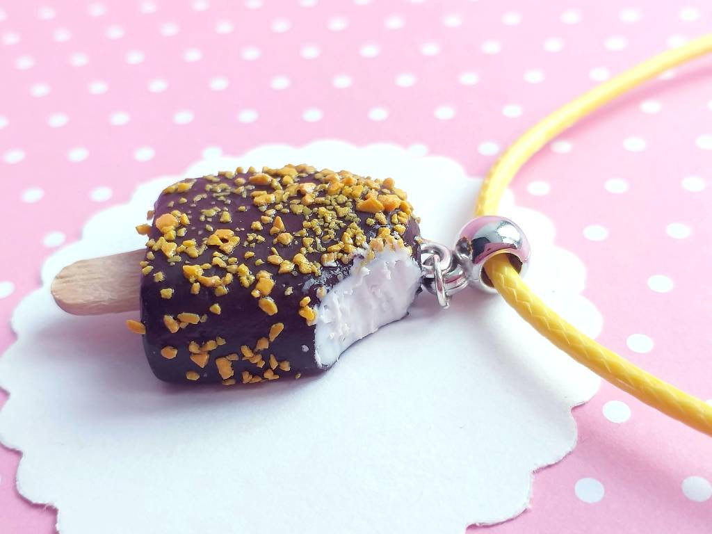 Popsicle Chocolate Necklace - Ice Cream Jewelry - Charm Necklace Pendant - Food Jewelry - Kawaii Fashion - Gift