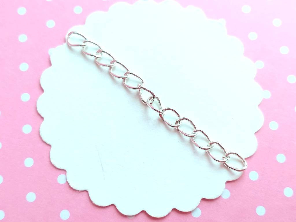 60 Chain Extension 50x3mm Silver Plated, Jewelry Supplies