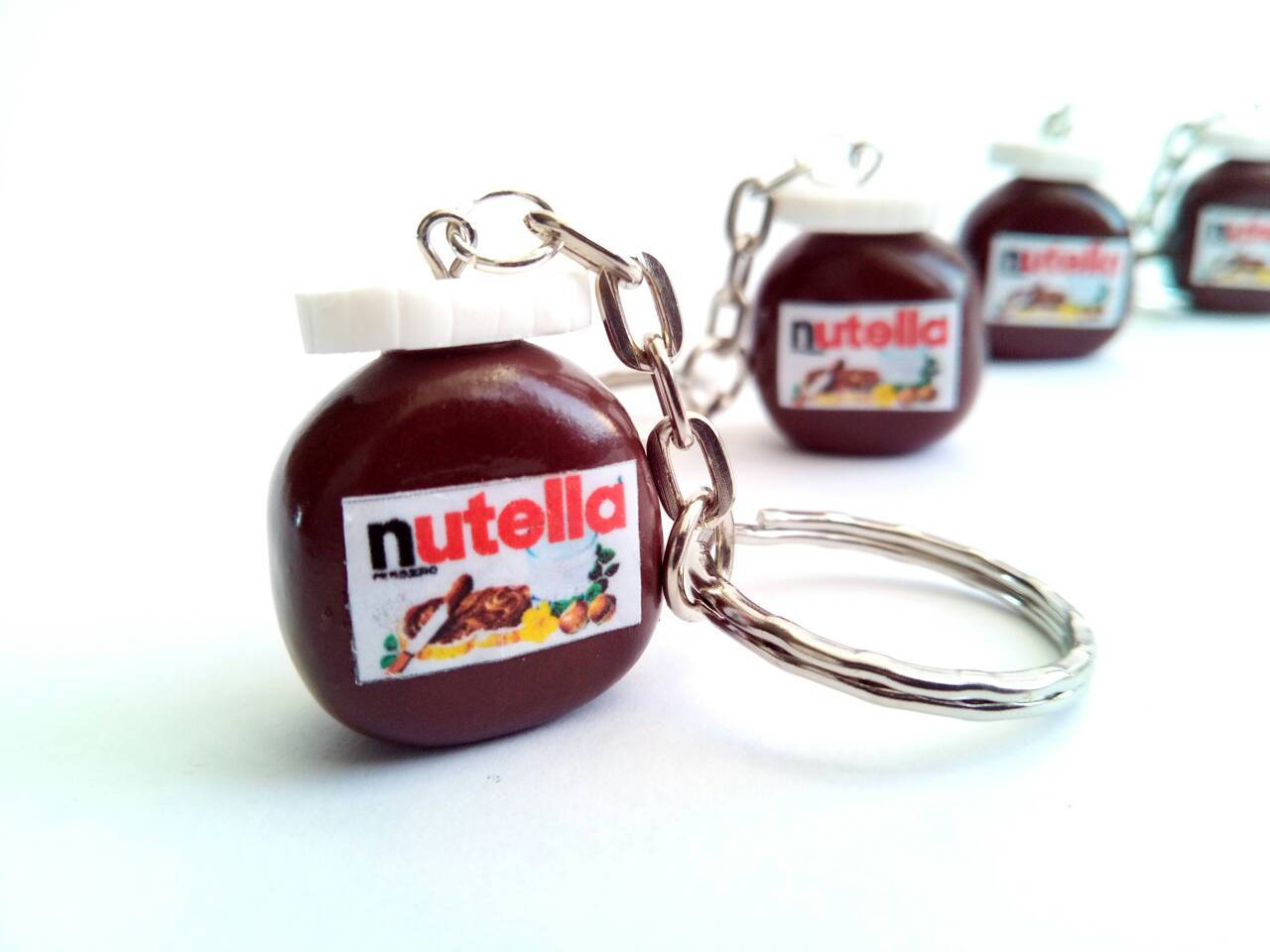 Nutella Keychain - Miniature Food - Food Keychain - Kawaii Style - Gift - Clay Food - Realistic Food Miniatures